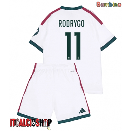 Real Madrid Rodrygo Goes #11 Prima Maglia Bambino 2026-27 Manica Corta (+ Pantaloni corti)